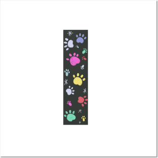 I letter  with colorful paw print Posters and Art